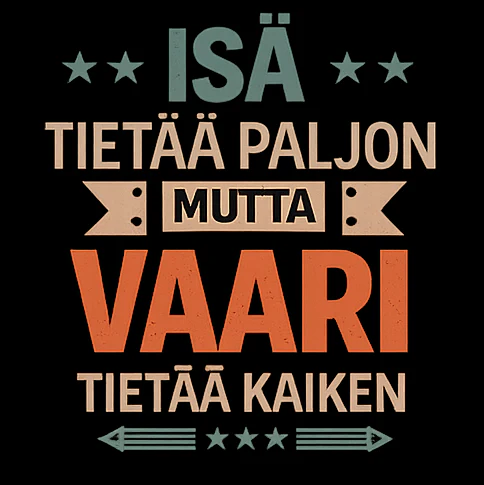 T-PAITA musta - VAARI TIETĂĂ KAIKEN - Image 2
