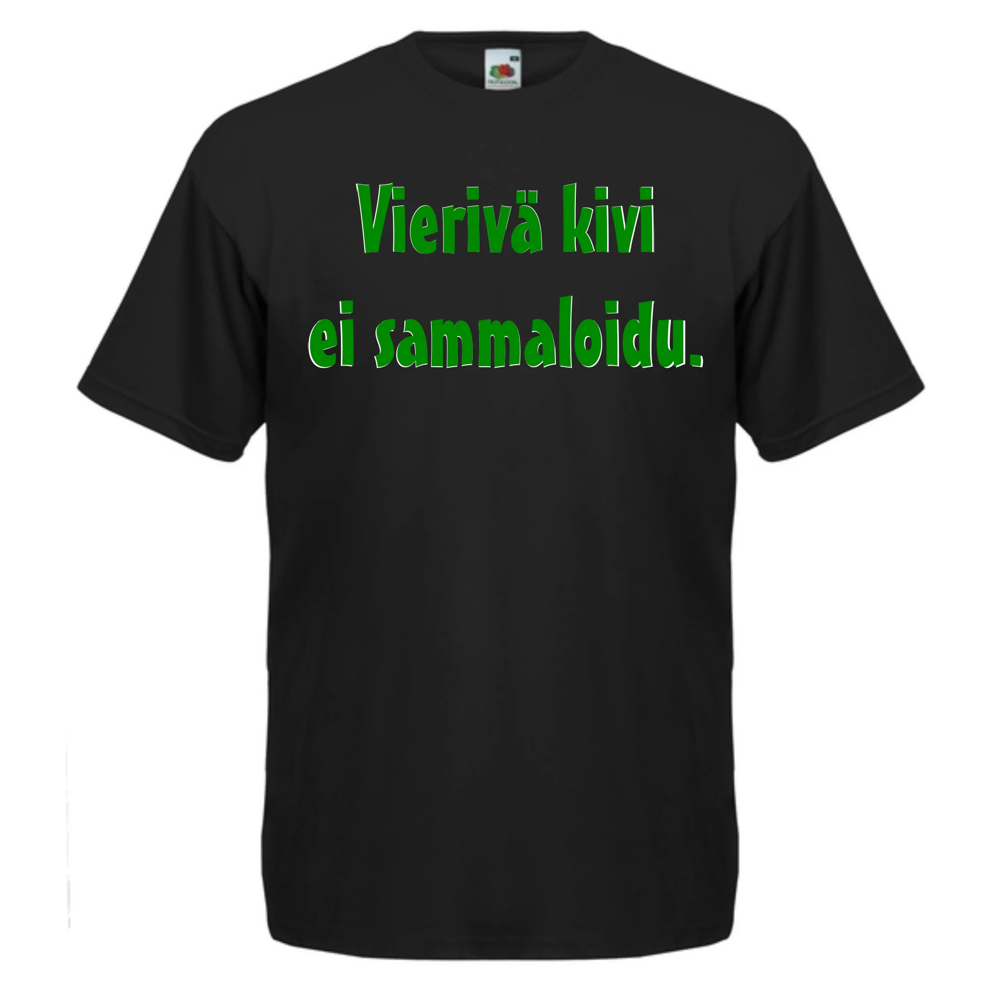 T-PAITA musta - Vierivä kivi ei sammaloidu. (5001)