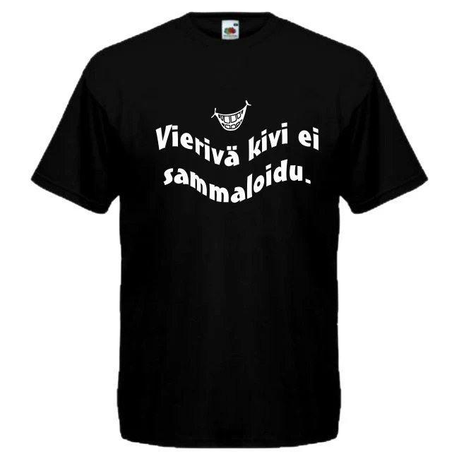 T-PAITA musta - Vierivä kivi ei sammaloidu.