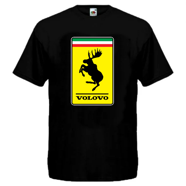 T-PAITA MUSTA - VOLOVO FERRARI HIRVI (00 3002)