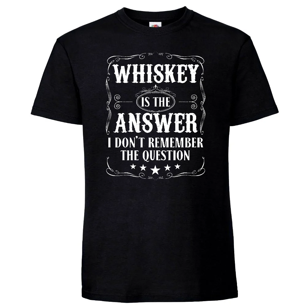 T-PAITA MUSTA - WHISKEY IS THE ANSWER (00 252)
