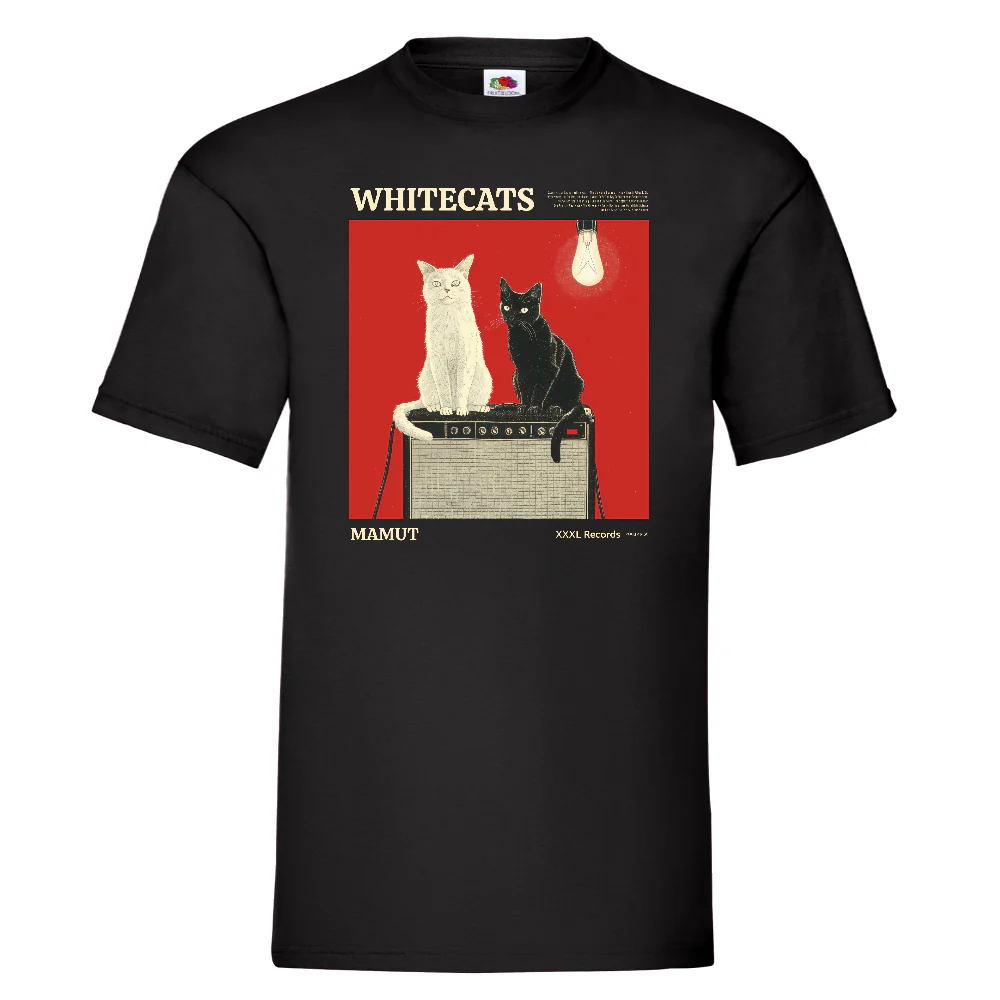 KISSABÄNDI T-PAITA MUSTA - WHITECATS (2940)