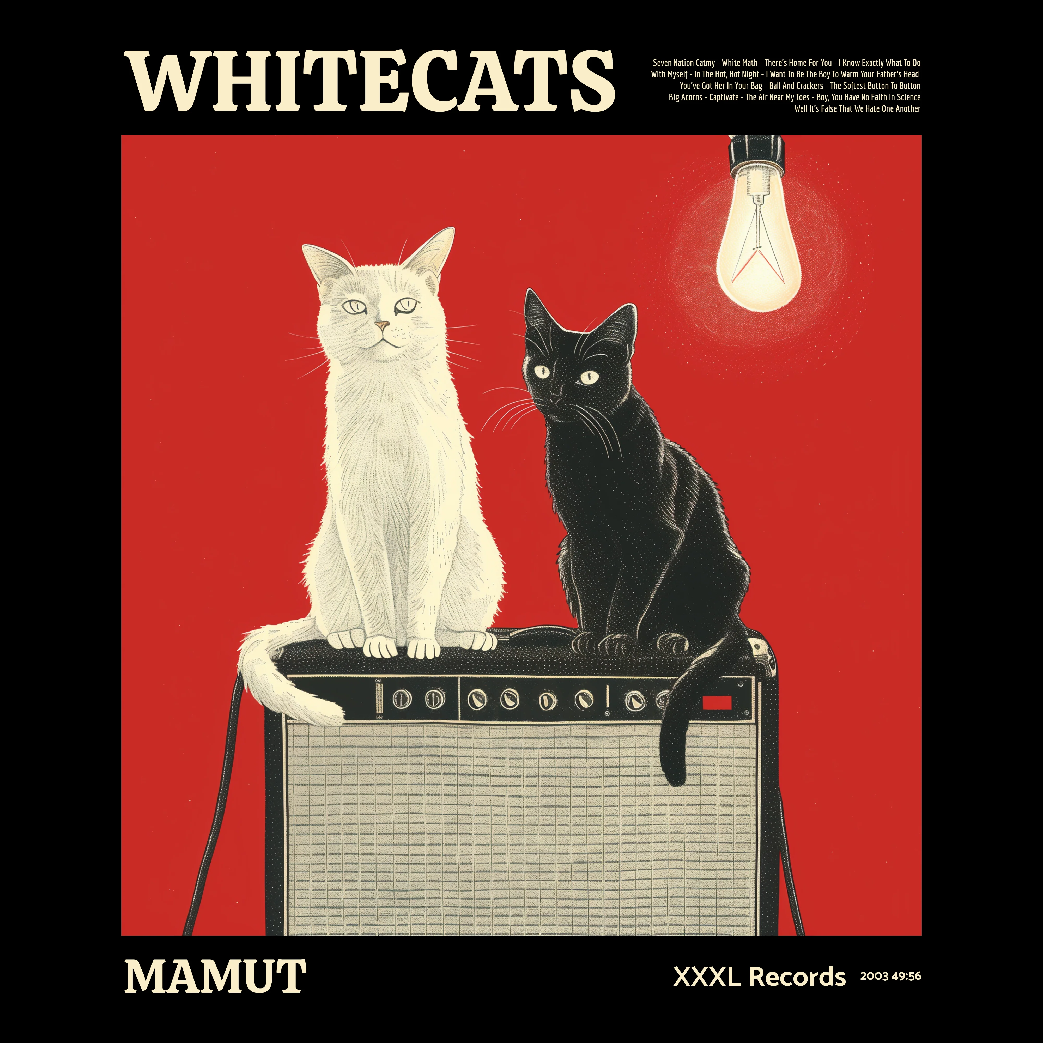 KISSABÄNDI T-PAITA MUSTA - WHITECATS (2940) - Image 2