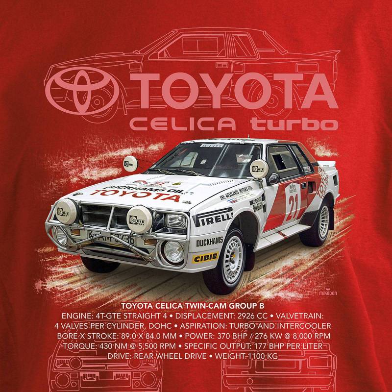 T-PAITA RALLI punainen - DC Toyota Celica - Image 2