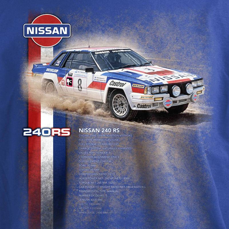 T-PAITA RALLI sininen - DC Nissan 240 RS - Image 2