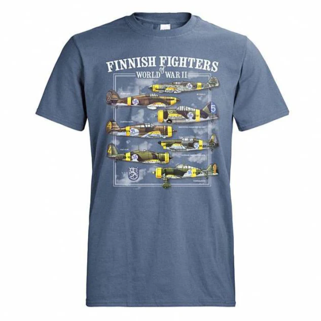 T-PAITA Teräksensininen - DC Finnish Warplanes