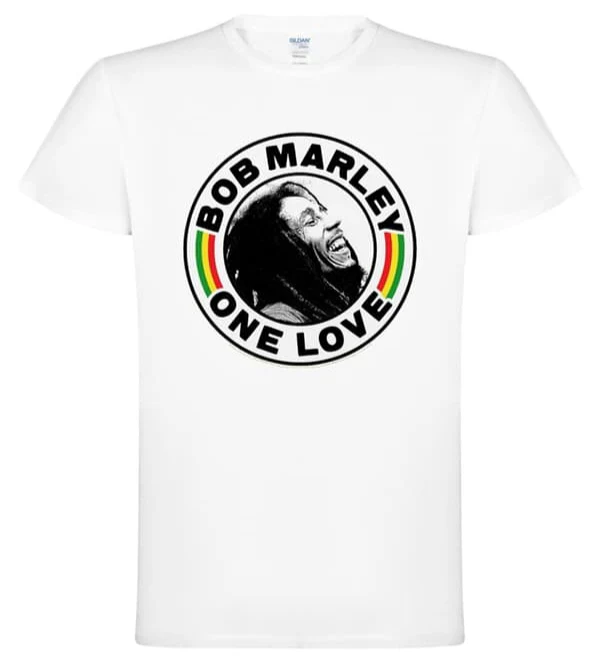 T-PAITA valkoinen - Bob Marley One Love Circle