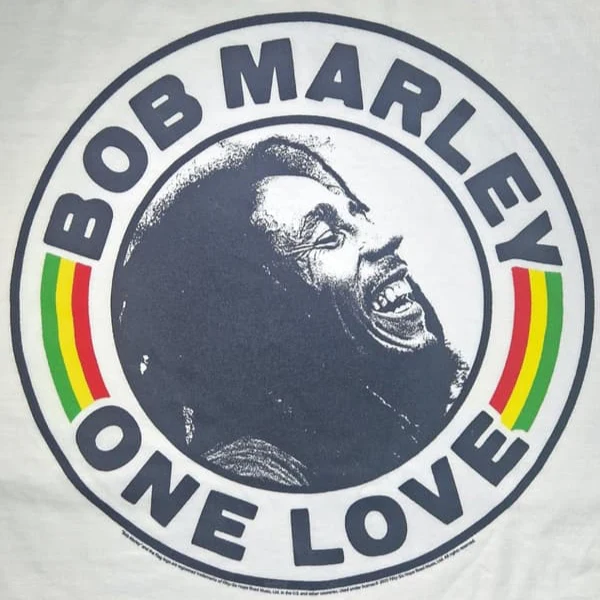 T-PAITA valkoinen - Bob Marley One Love Circle - Image 2