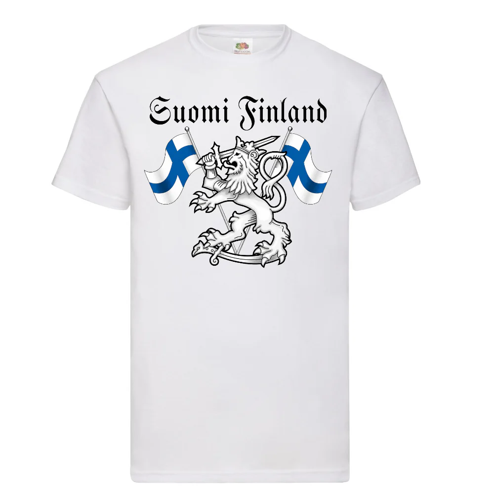 T-PAITA valkoinen - Suomi Finland - Leijona (00 806)