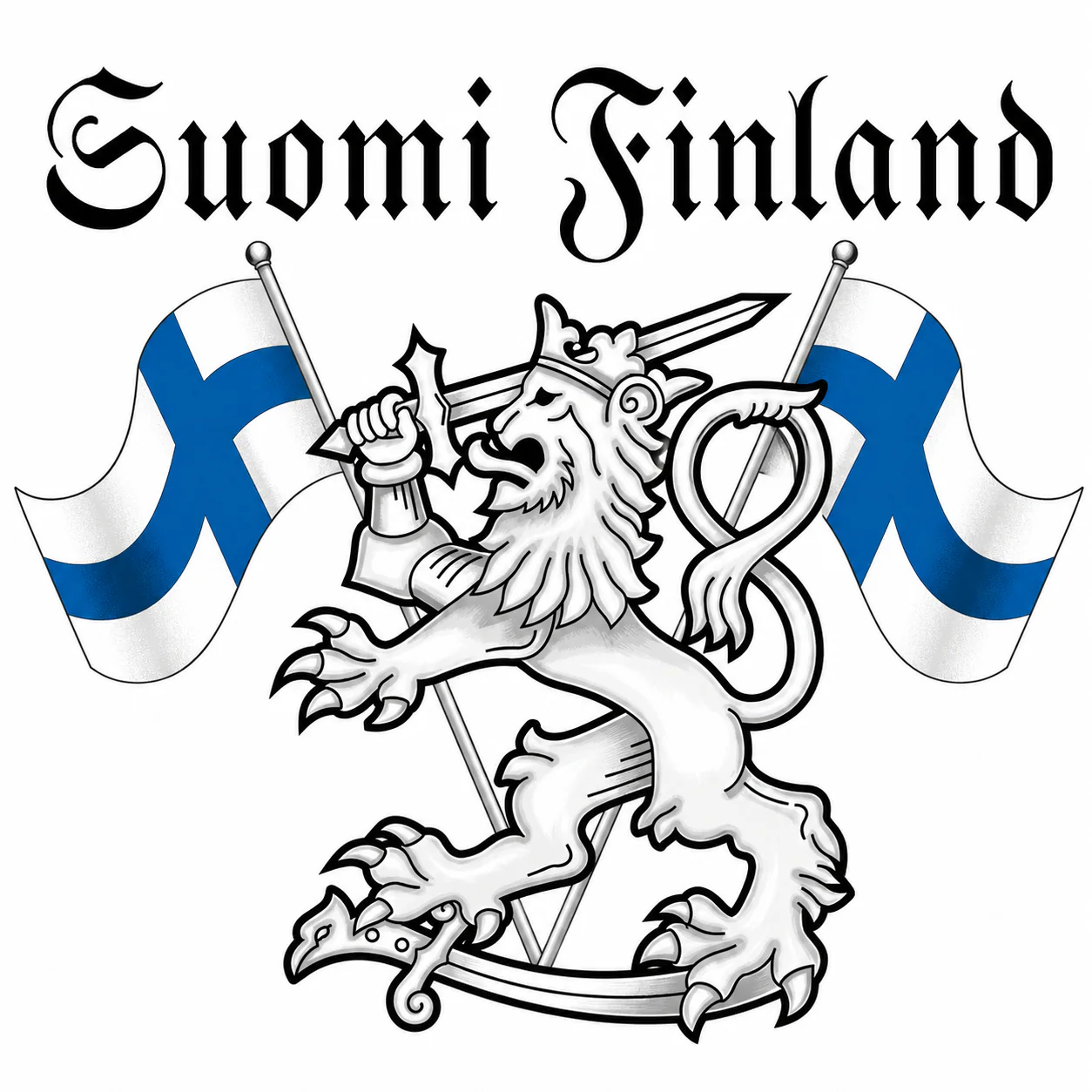 T-PAITA valkoinen - Suomi Finland - Leijona (00 806) - Image 2