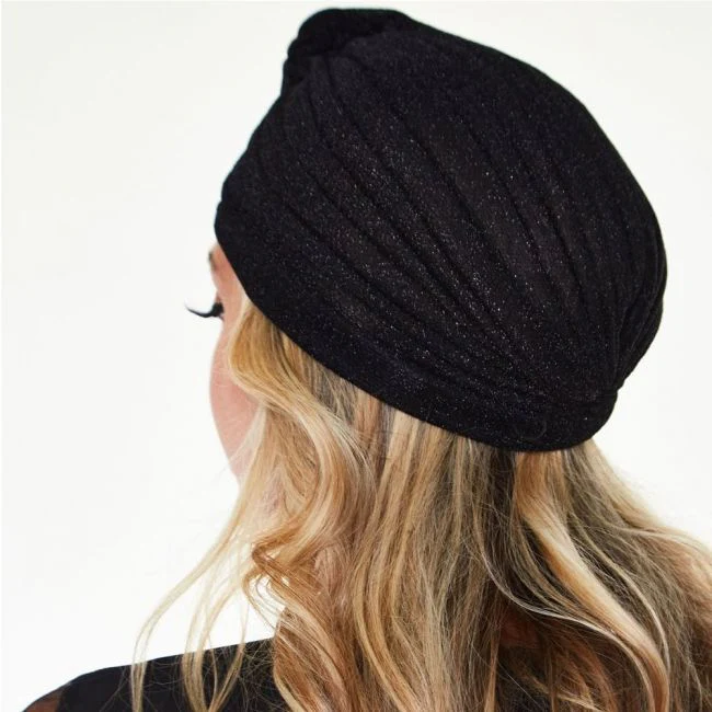 TURBAANI - Leila Black Sparkle Turban - Image 3