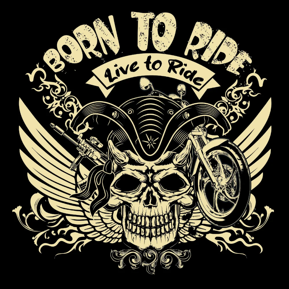 VAUHTI T-PAITA MUSTA - BORN TO RIDE LIVE TO RIDE  (00 64) - Image 2