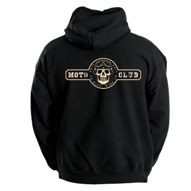 VETOKETJUHUPPARI MUSTA CUSTOM - MOTO CLUB SKULL LOGO (2505) - Image 2