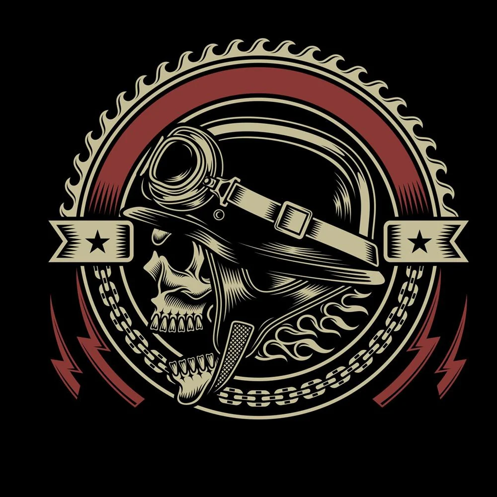 VETOKETJUHUPPARI MUSTA vauhti - CUSTOM SKULL (0083) - Image 4