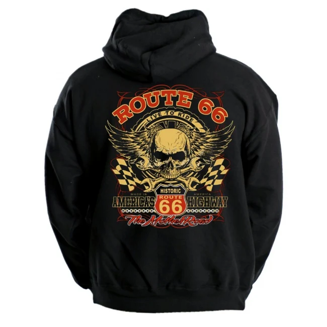 VETOKETJUHUPPARI - RTE 66 SKULL CHECKERED FLAGS RP022/520 - Image 2