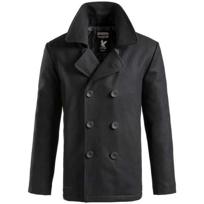 VILLAKANGASTAKKI - PEA COAT  BLACK