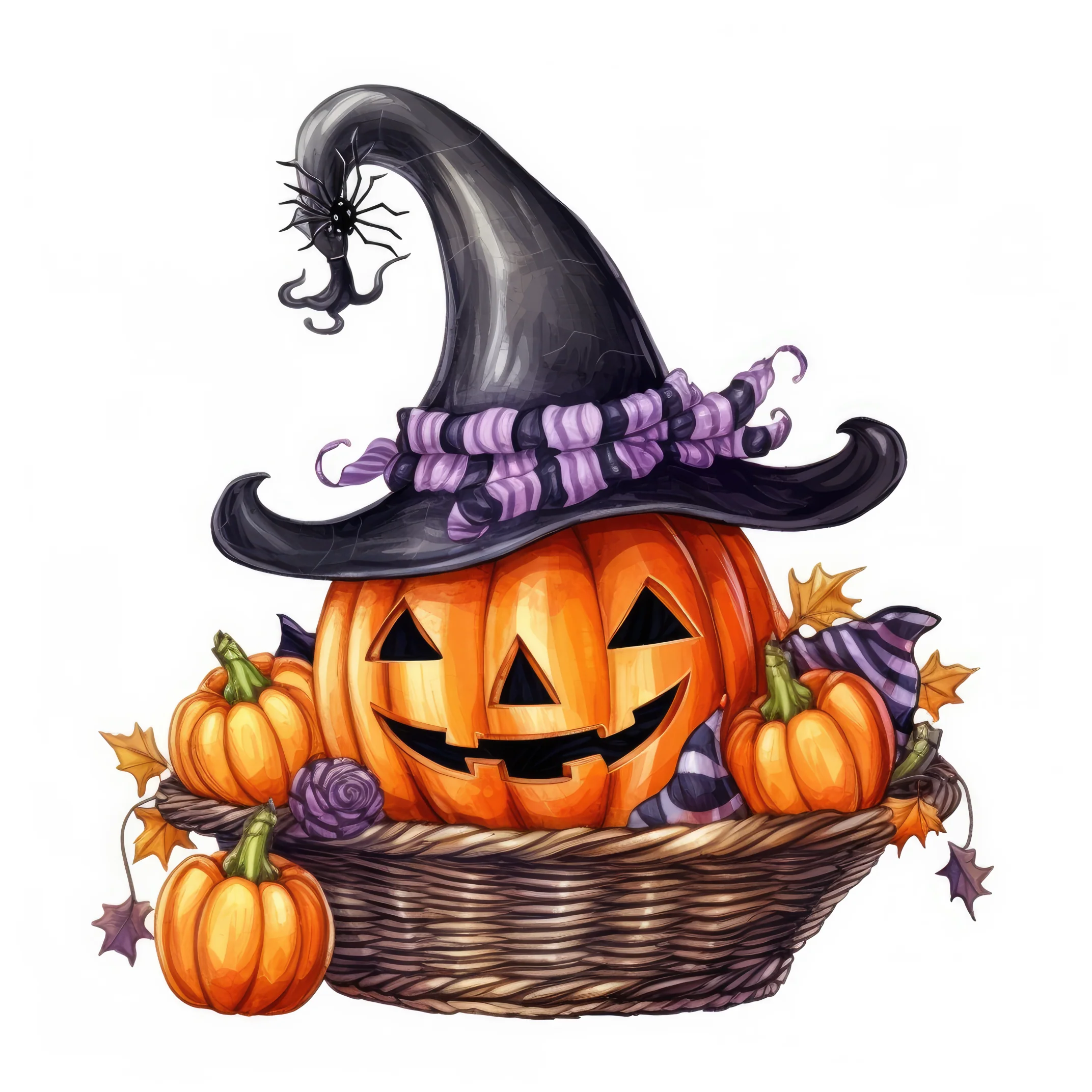 Witchs hat with candy basket magical (paitakuva)